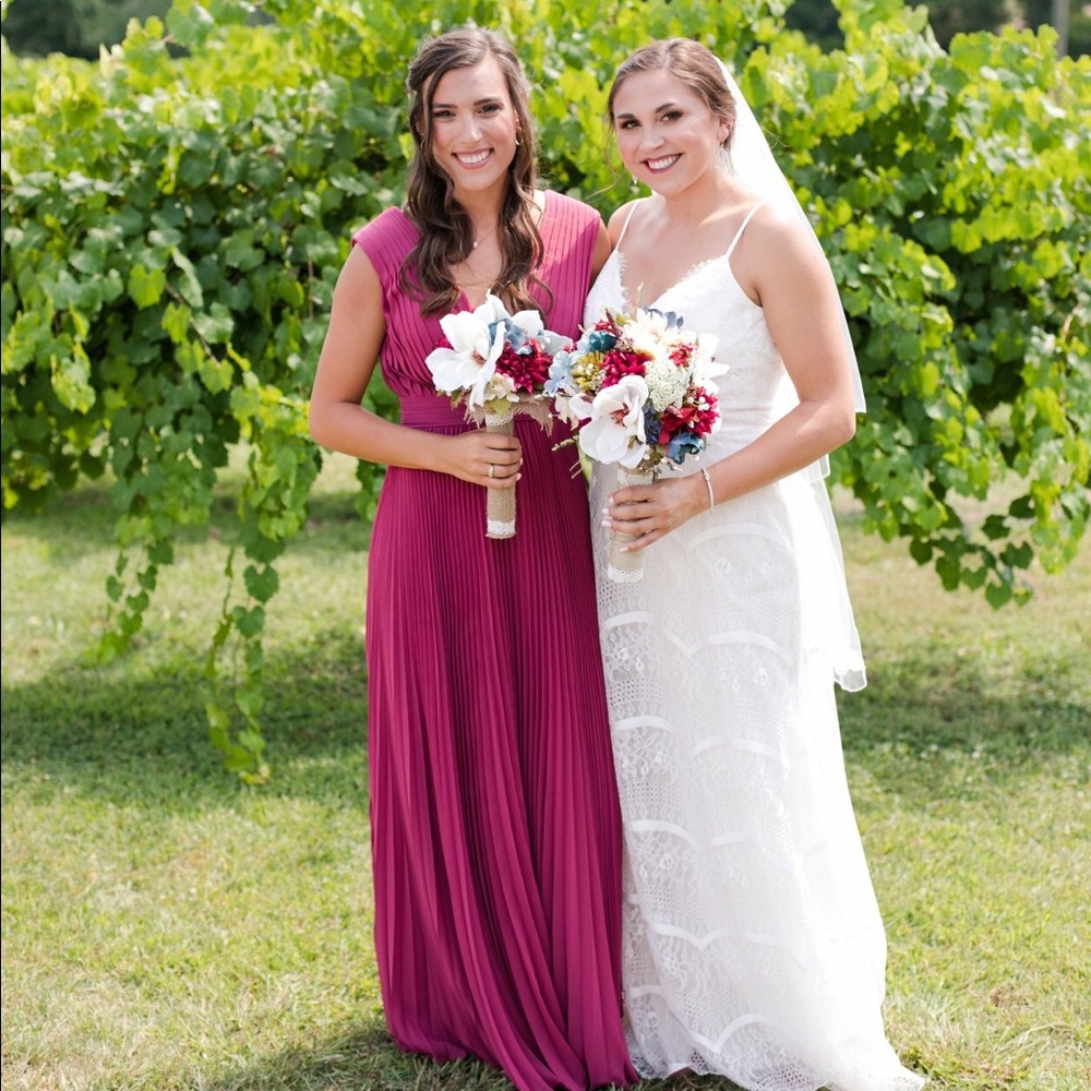 A-line/princess V-neck floor length chiffon dress